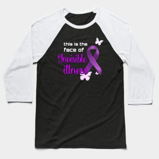 Face Of Invisible Illness Purple Baseball T-Shirt